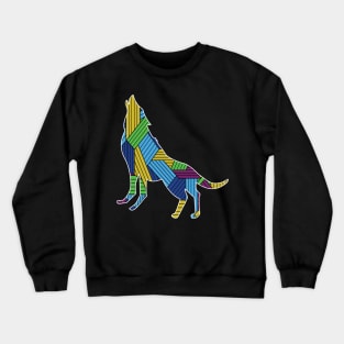 Funny Wolf Wolves Colorful T-Shirt Crewneck Sweatshirt